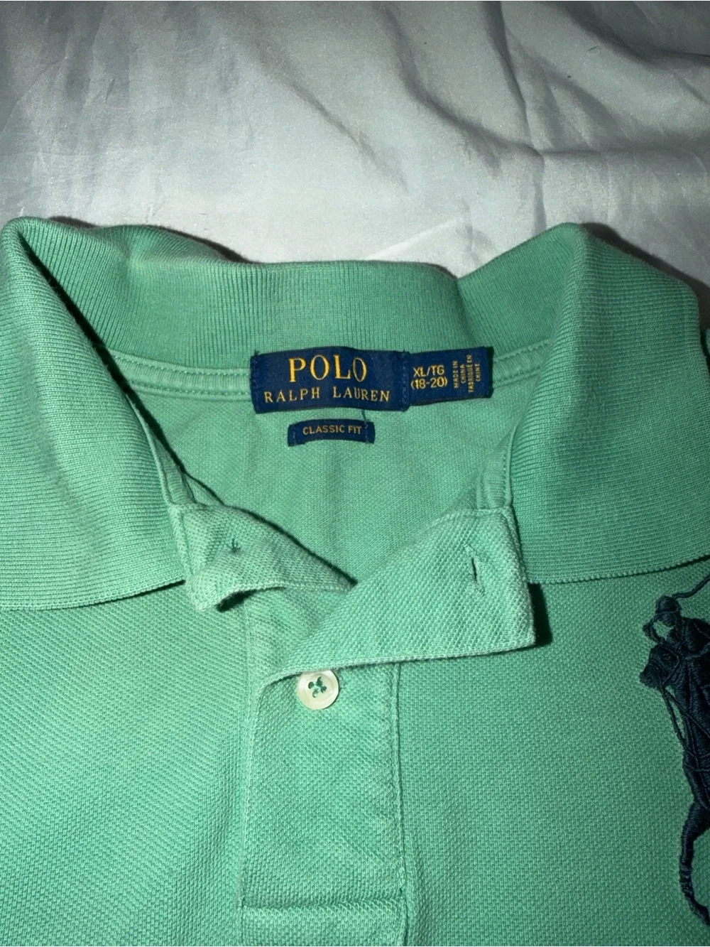 Ralph Lauren Mint Green Polo with Navy Pony Embroidery